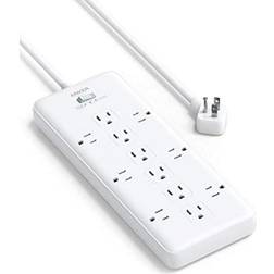 Anker Power Strip Surge Protector (2 Ã 4000 Joules) PowerExtend Strip 12 Outlets with Flat Plug, 1875W Output, 6ft Extension Cord, Dual Surge